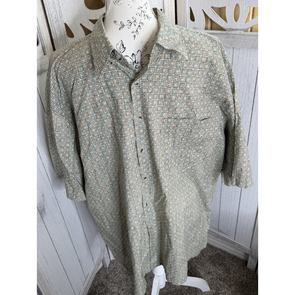 Burma Bibas Patterned Button-Up Shirt Geometric Print Cotton Vintage XXL